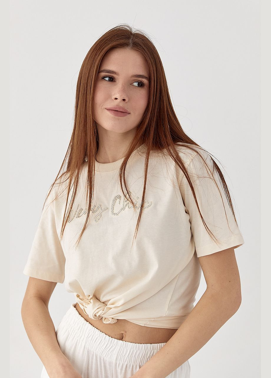 Футболка з написом Very Сhic з бісеру Lurex - (333339907)