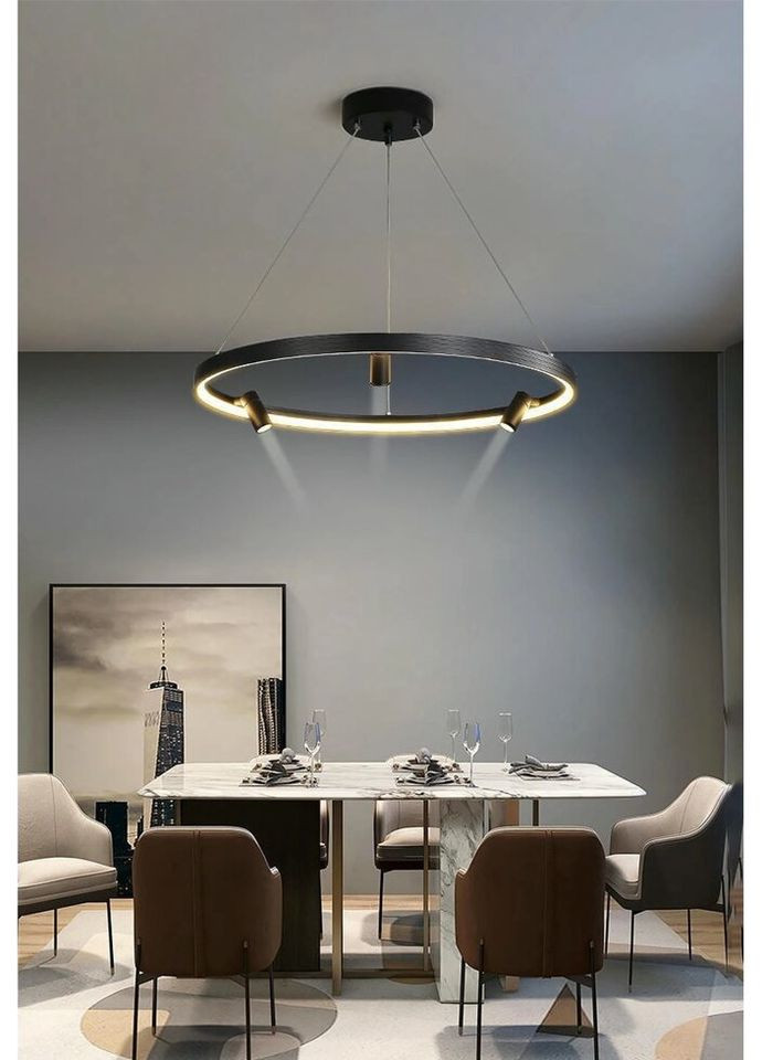 Люстра світлодіодна підвісна LED світильник для квартири на стелю ледве 26830 Чорний 35-180х60х60 см. Sunnysky (324396484)