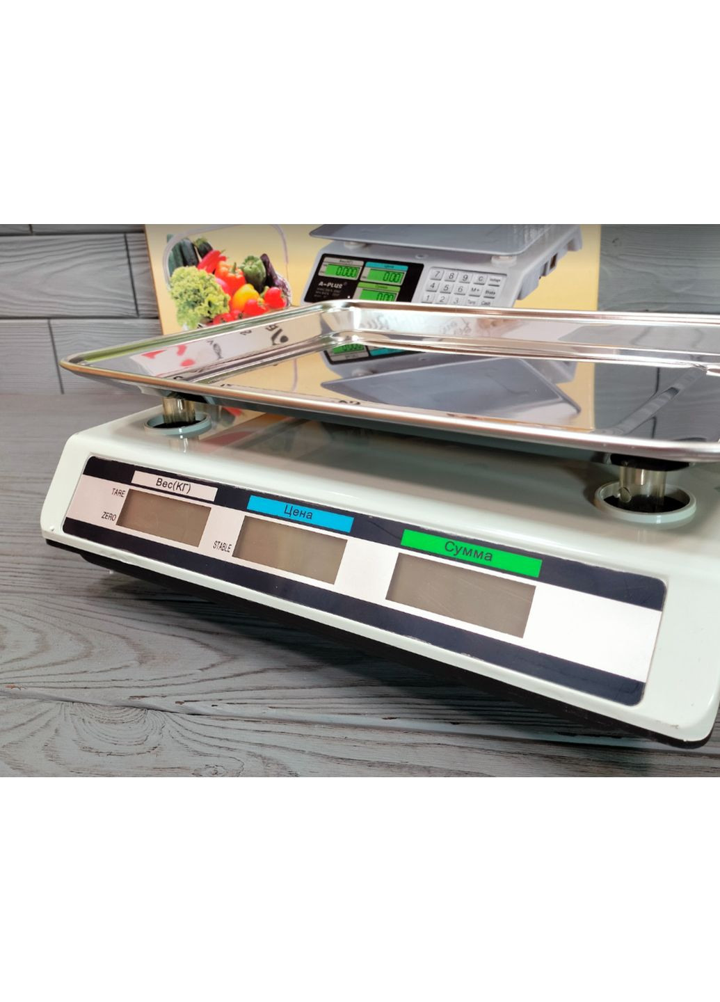Ваги торгівельні електронні з акумулятором та дисплеєм до 50кг SC-1645 А-Плюс (350348981)