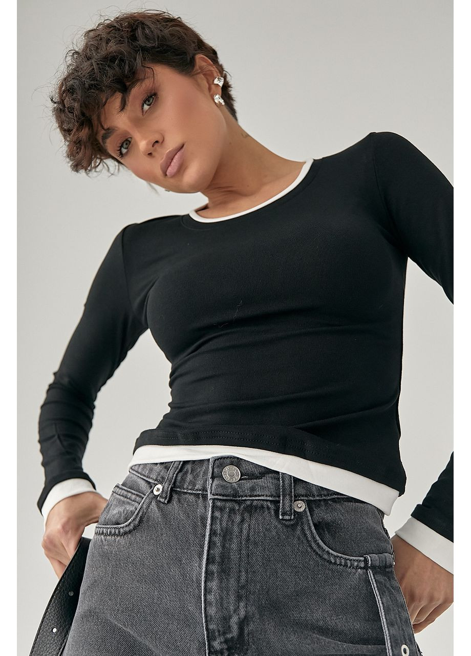 Жіночий двошаровий лонгслів Lurex (371334036)