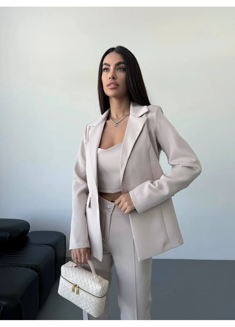 Класичний жіночий костюм трійка із топом Fashion (382027514)