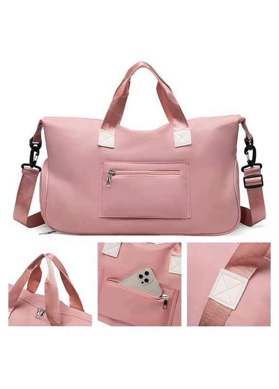 Сумка спортивна для фітнесу з відділення для взуття Пудровий колір No Brand (327098445)