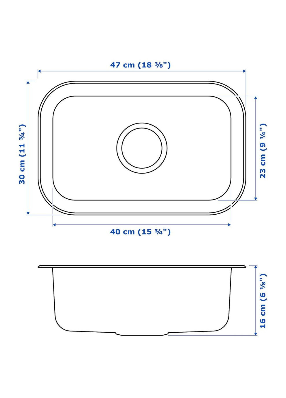 Врізна раковина ІКЕА BOHOLMEN 47х30 см (s99157501) IKEA (278407440)