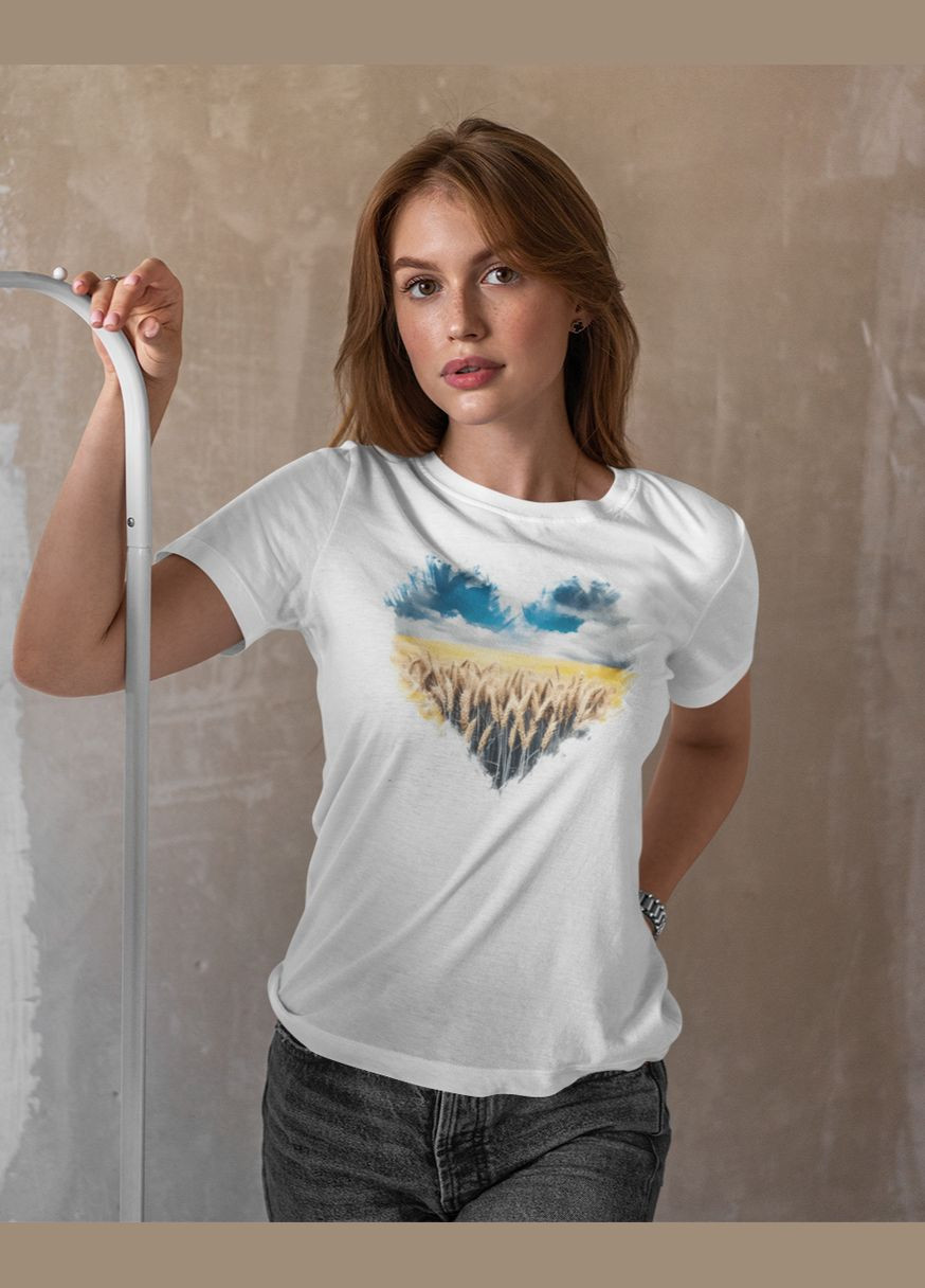 Футболка жіноча патріотична з серцем 21100009 Mishe - (315048404)