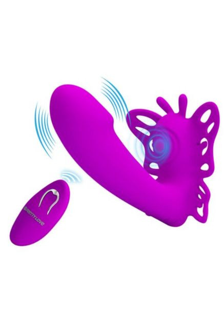 ТОЛЬКО У НАС! Вакуумный вибратор для клитора и точки G KATHERINE 12 режимов вибрации переключаются пультом Pretty Love (302002022)