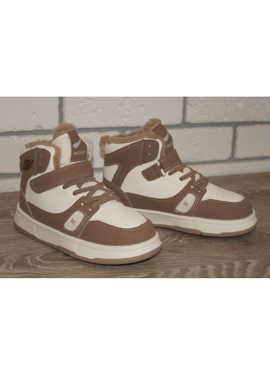 Черевики зимові дитячі / підліткові бежеві з коричневим Paliament fashion (364263009)