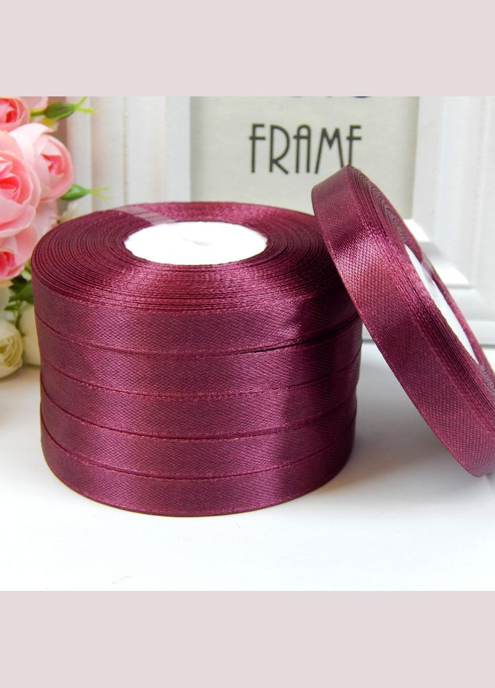 Лента атласная однотонная, 1 см, №83 темно-вишневый (рулон 33 м) No Brand (351902837)