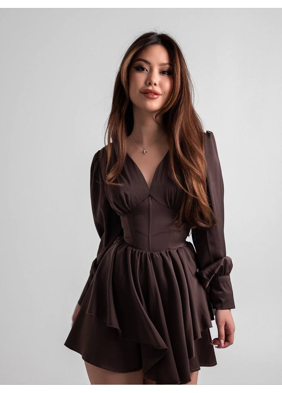 Комбинезон N.Family однотонный коричневый кэжуал