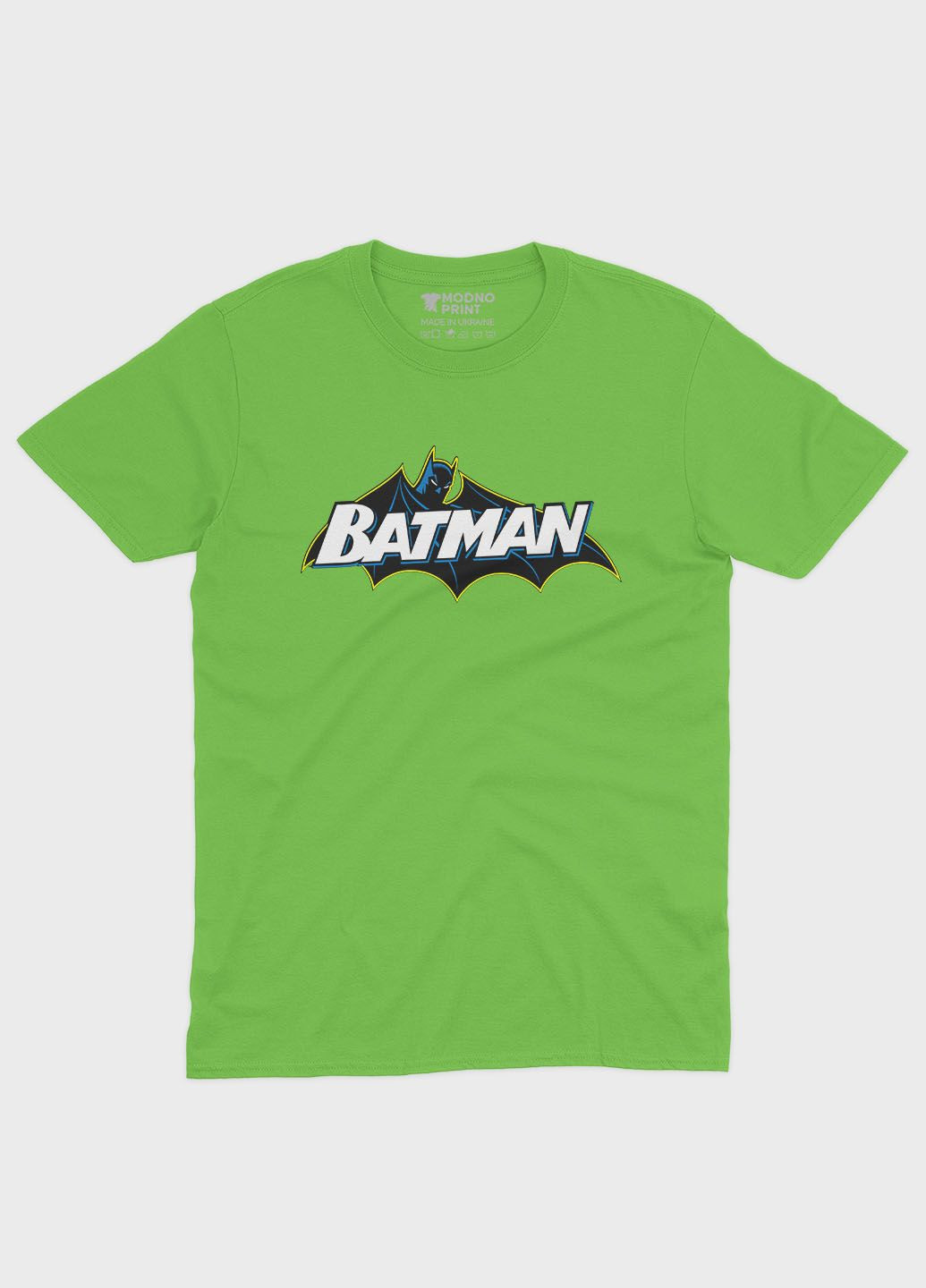 Салатова демісезонна футболка для хлопчика з принтом супергероя - бетмен (ts001-1-kiw-006-003-021-b) Modno