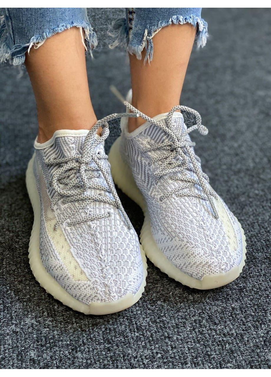 Сірі Осінні кросівки чоловічі adidas yeezy boost 350 v2 static reflective laces адідас ізі буст No Brand
