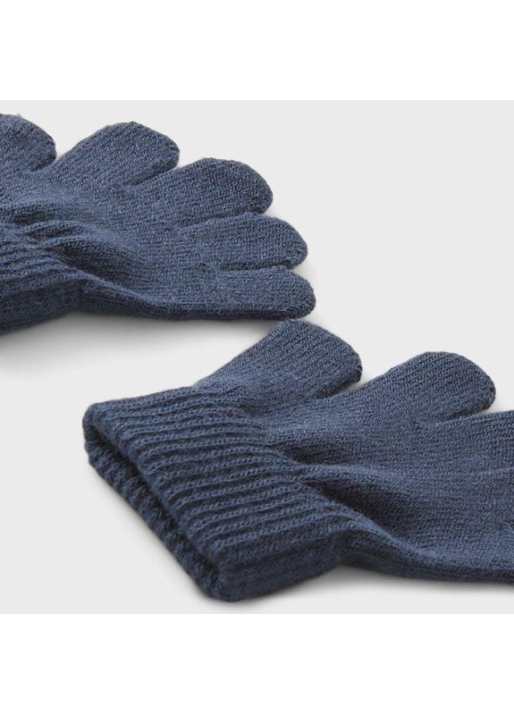 Детские вязаные демисезонные перчатки для мальчиков и девочек Темно-синие (25091725) Name it (363188226)