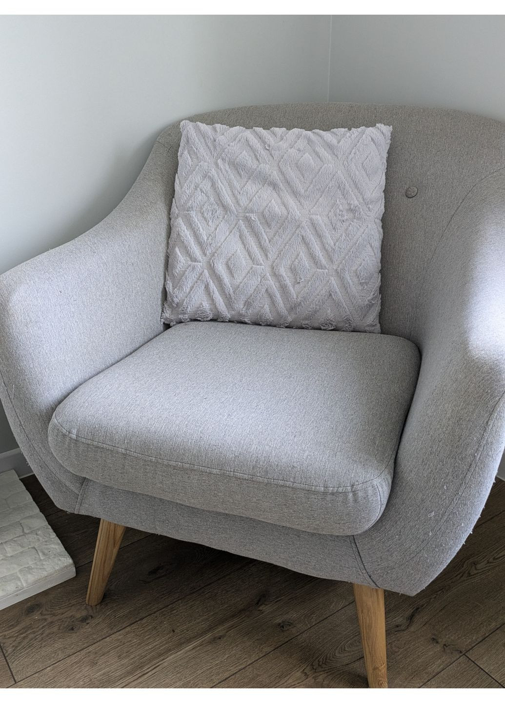 Чохол на подушку 45х45см ромби текстурні сірий No Brand (360900823)