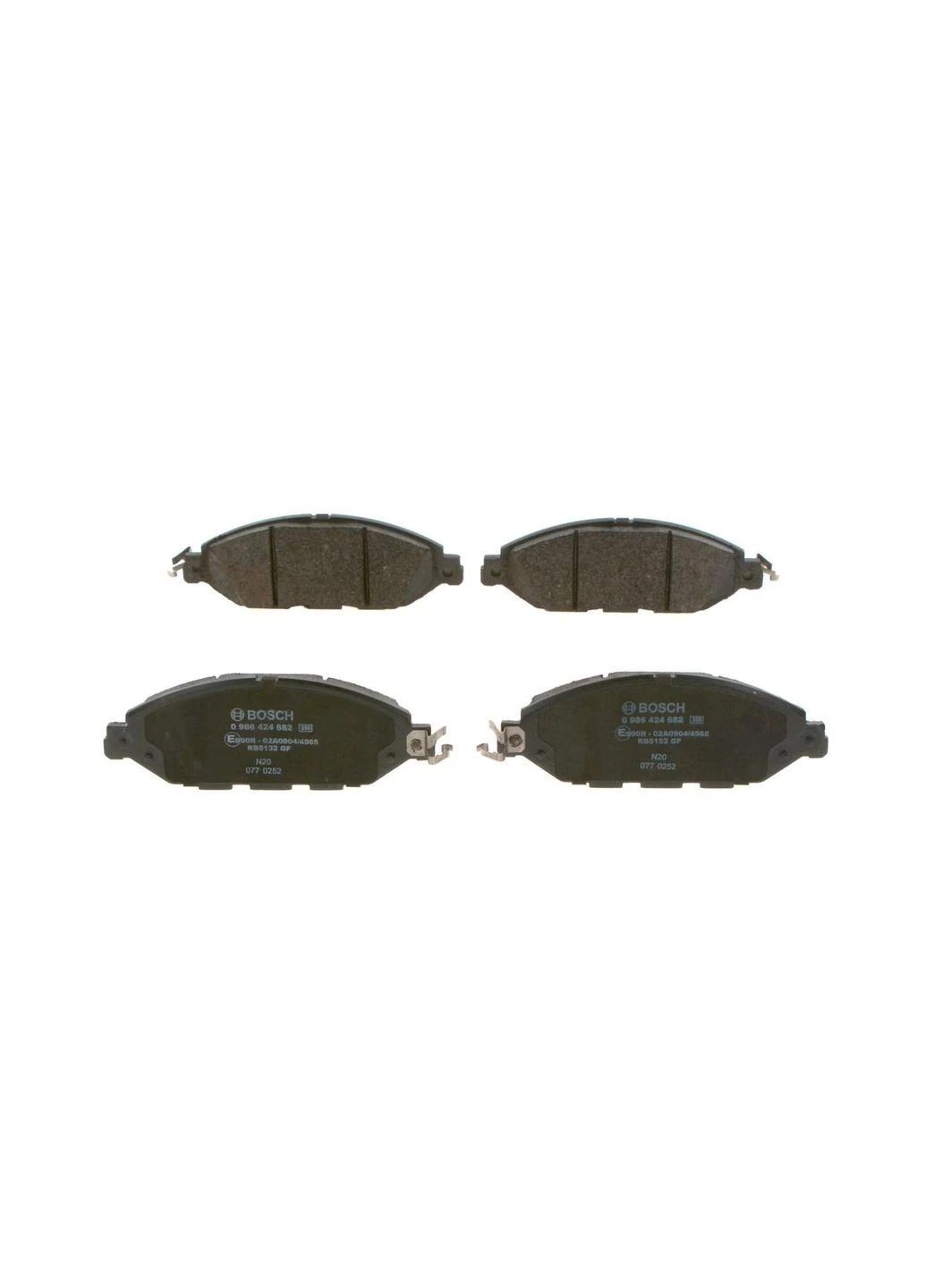 Комплект гальмівних колодок передні 986424682 INFINITI JX, QX60 NISSAN MURANO III, PATHFINDER IV 2.5H/3.5 08.11- Bosch (382717895)