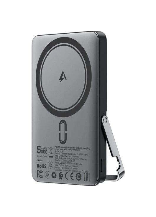 УМБ Magnetic Wireless 5000mAh 18W PD,QC3.0 USB-C In/Out,with holder, ультра тонкий M16 Black Acefast (387594710)