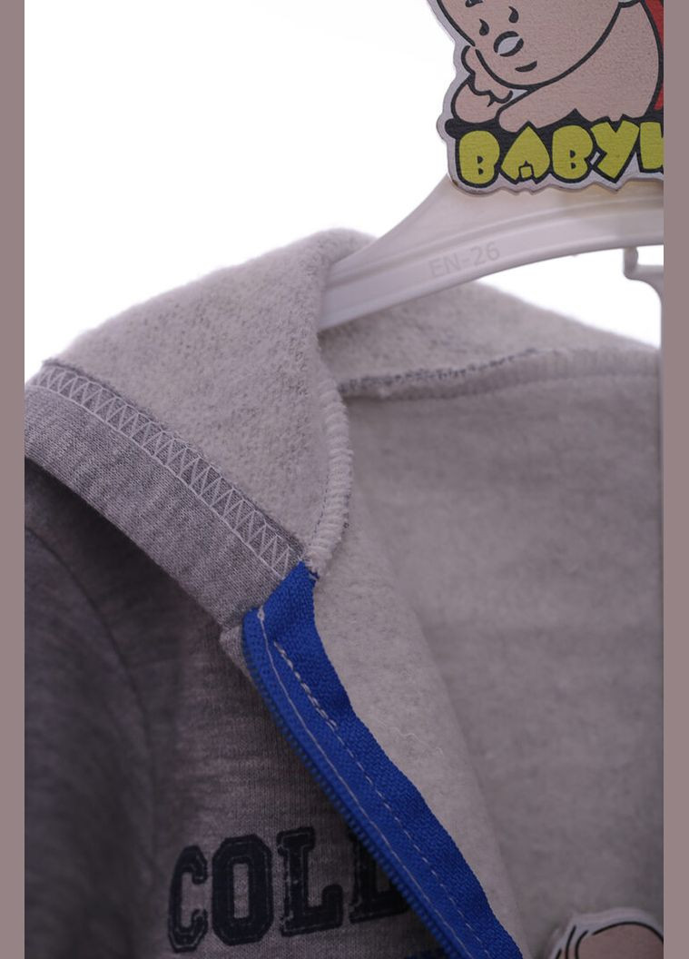Сірий демісезонний костюм на флісі для хлопчика трикотажний 86 сірий 98 см (41683) BABYKROHA