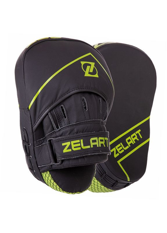 Лапа Вигнута для боксу та єдиноборств VL-3148 Чорно-салатовий, (37363142) Zelart (322732883)
