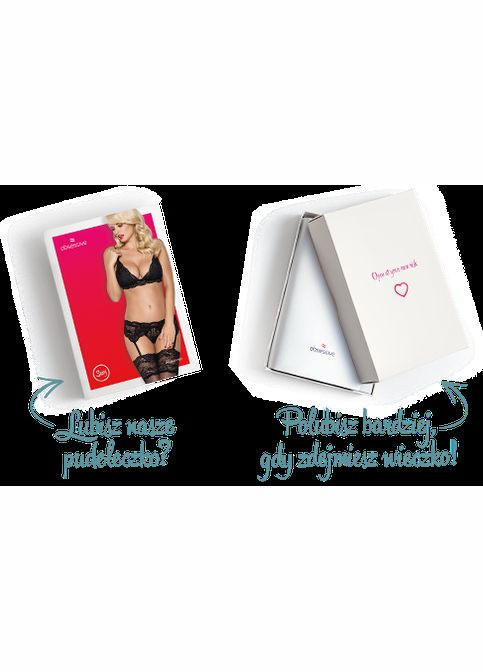 Комплект з поясом для панчіх 810-SEG-1 3 pcs set black S/M Obsessive (335425679)