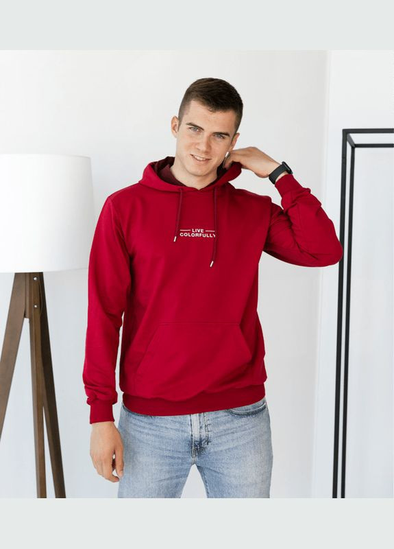 Червоний худі з принтом life Hector напис (313424635)