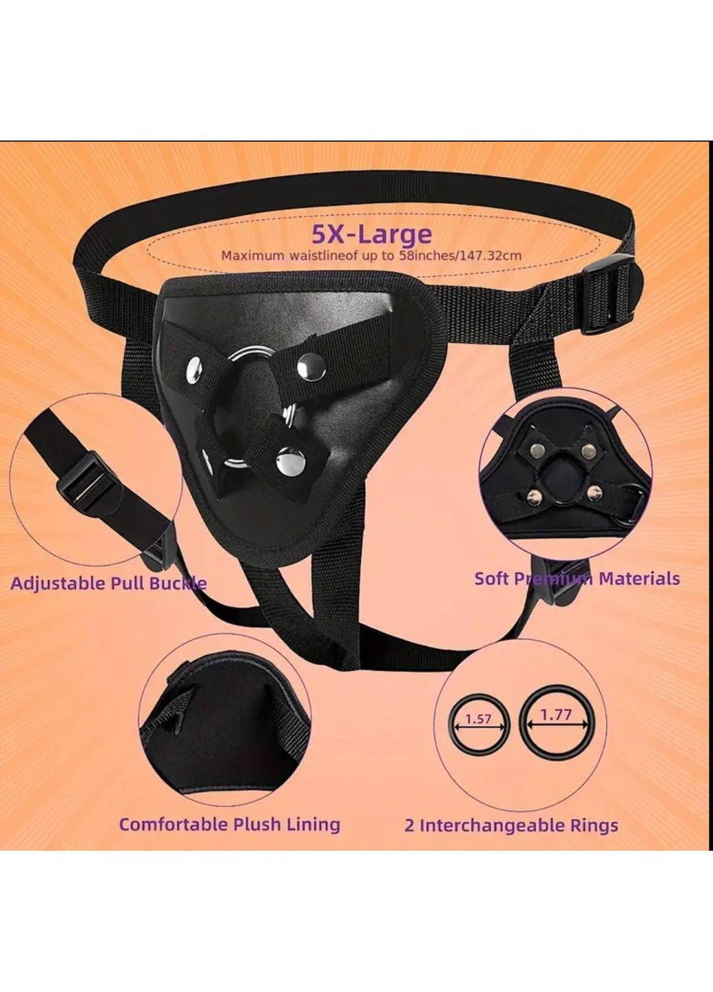 Страпон із трусиками силіконовий L (22см) No Brand (360899192)