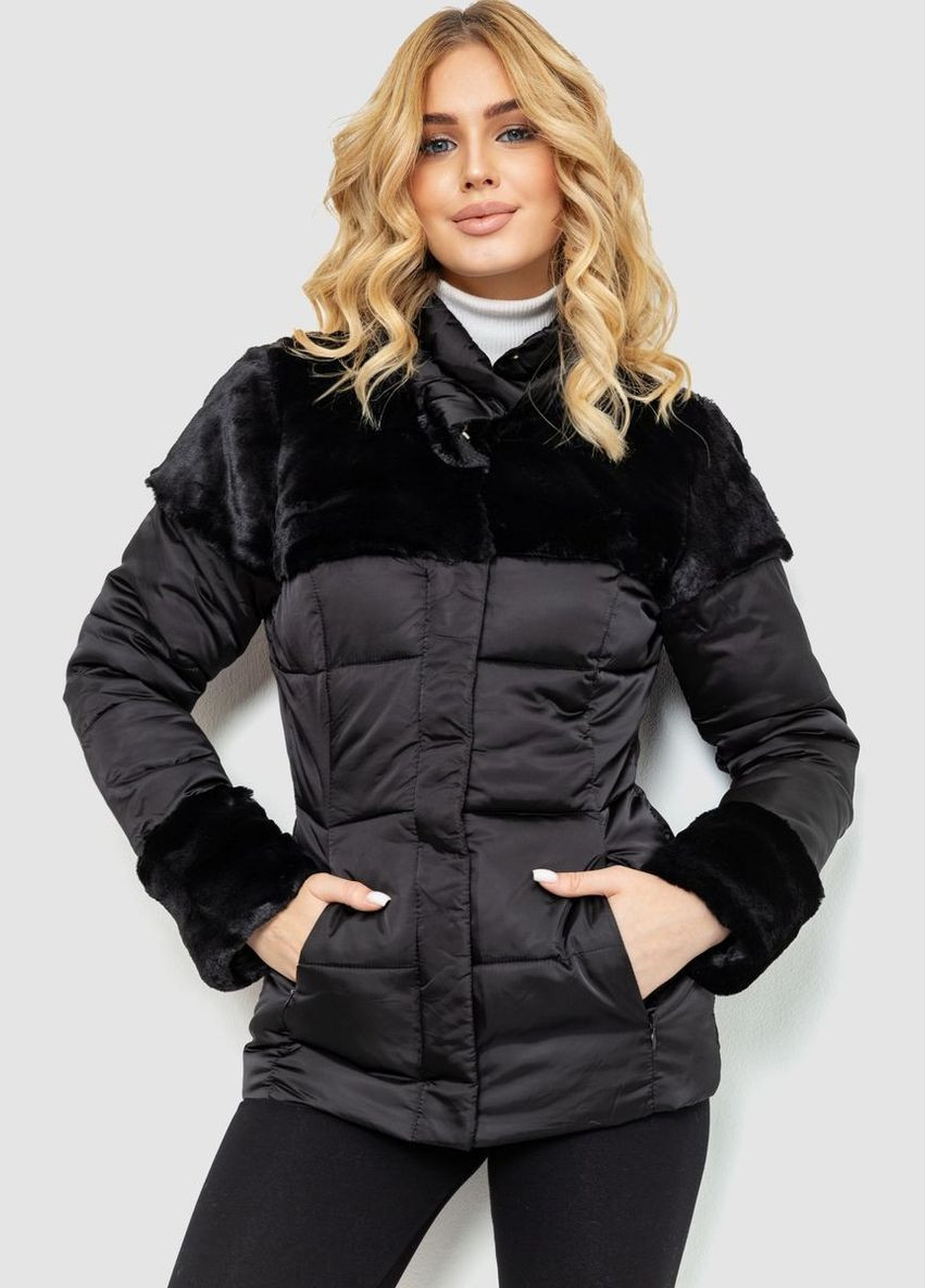 Чорна демісезонна куртка жіноча демісезонна, колір світло-бежевий, Ager