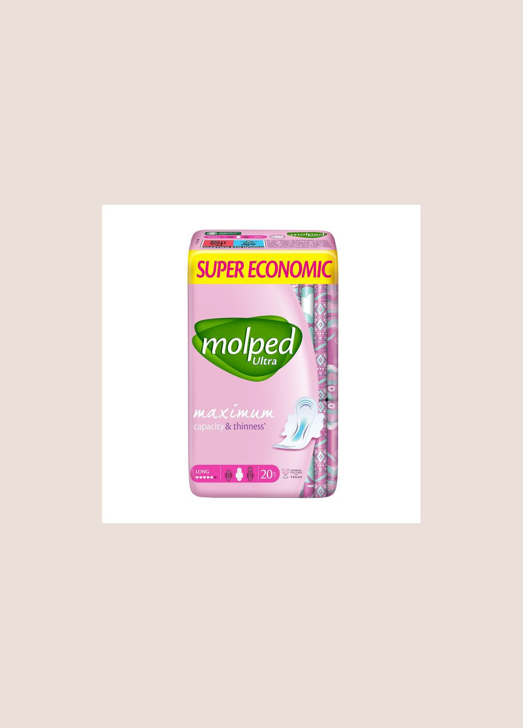 Прокладки из органического хлопка, длинные, 5 капель, Ultra Maximum Kapasite & Incelik Uzun, 20 шт Molped (328905799)