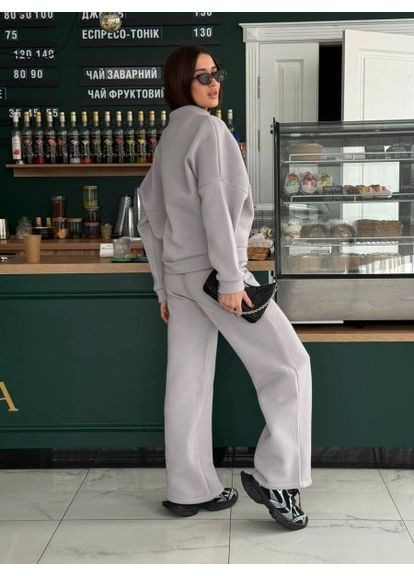 Теплый женский костюм двойка (худые на молнии), тринитка на флисе, размер (арт. 899TB) No Brand (365783941)