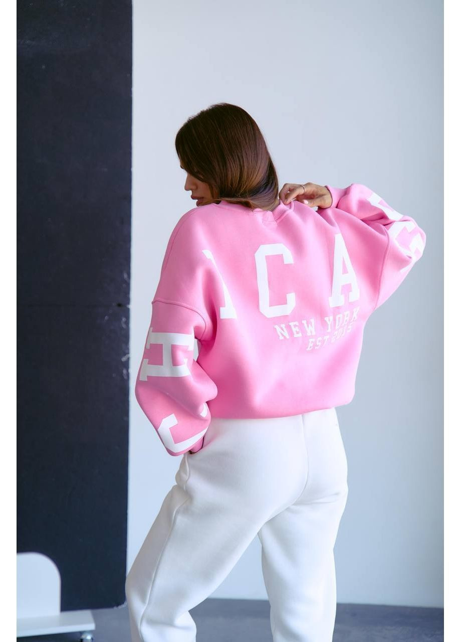Розовый трендовый свитшот из тринитки Adelante однотонный (369378313)