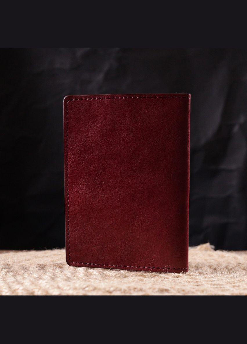 Прекрасная кожаная обложка на паспорт Карта 16776 Бордовая Grande Pelle (331913475)