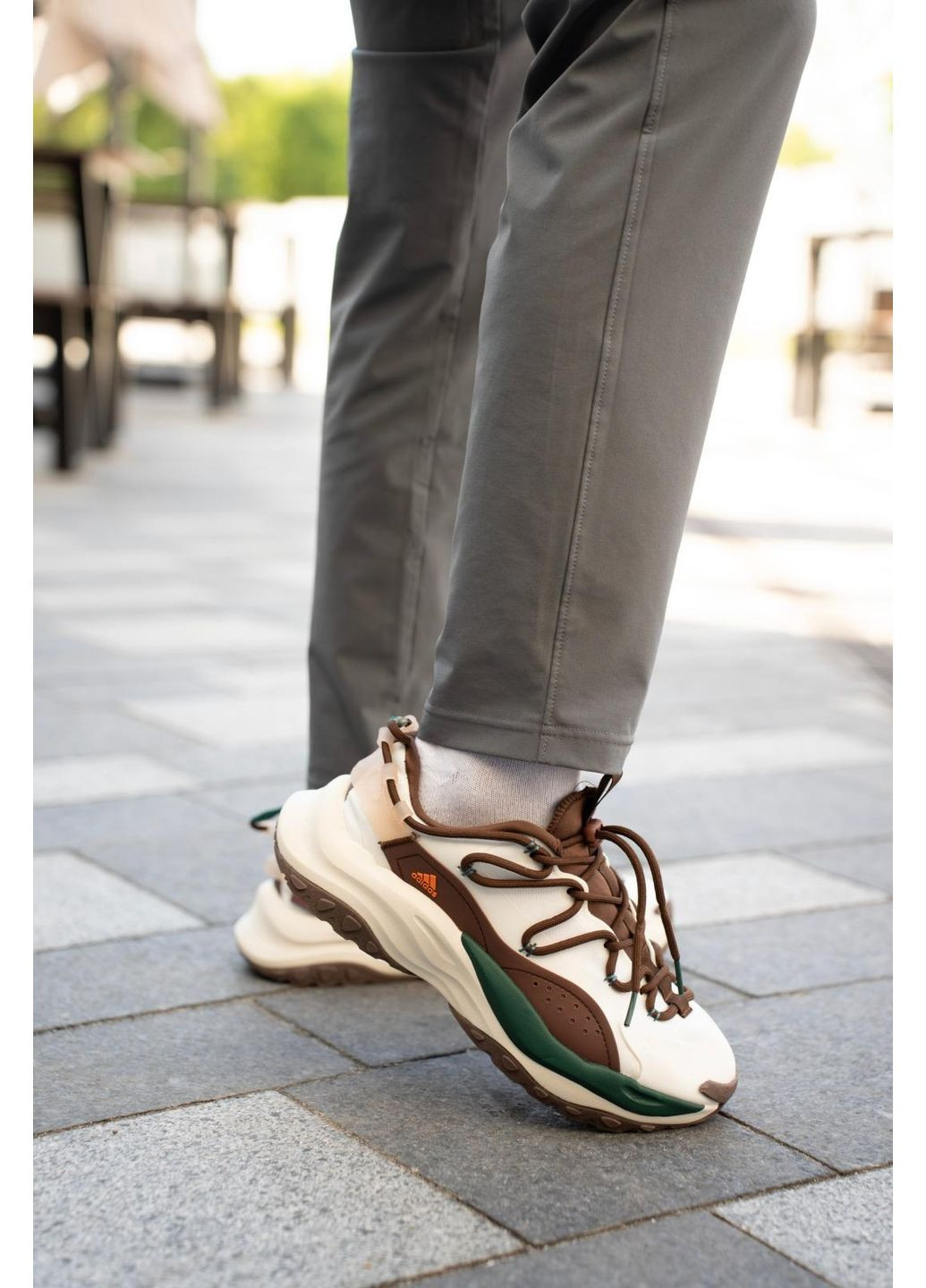 КРОССОВКИ ЖЕНСКИЕ ADIDAS MAXXWAVY WHITE BROWN АДИДАС No Brand белые демисезоны (368883851)