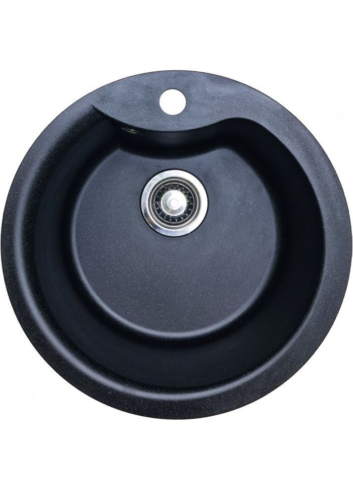 Кухонна мийка зі штучного каменю/кварцева 485х210 мм, кругла WAVE Чорний (30390485210) Adamant (368157335)