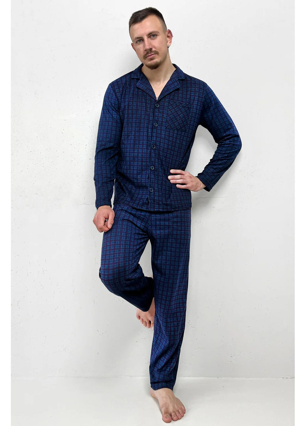 Байкова чоловіча піжама Pijamoni 6400-7 blue (366197456)