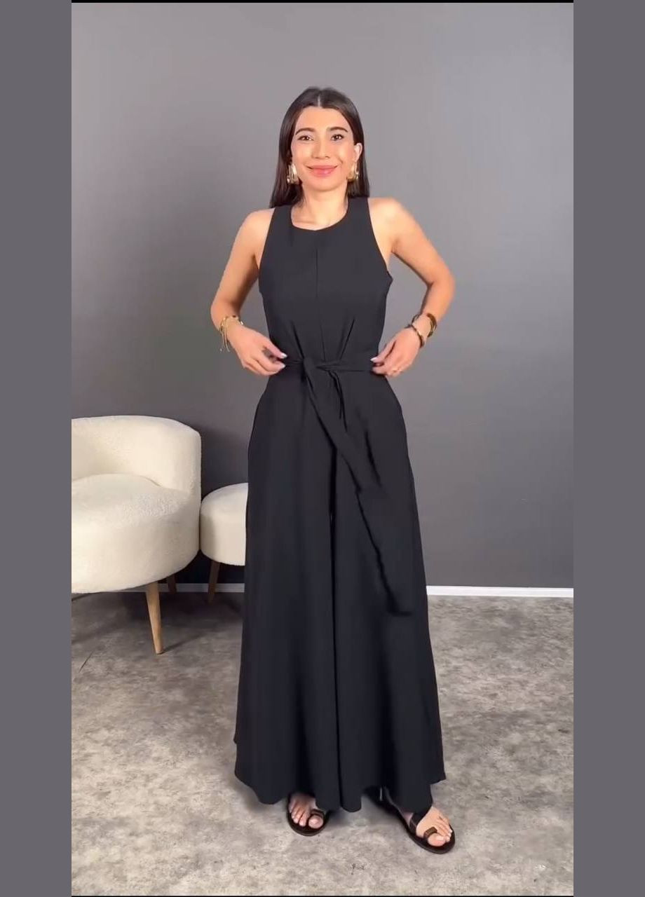 Комбінезон літній Fashion чорний креп