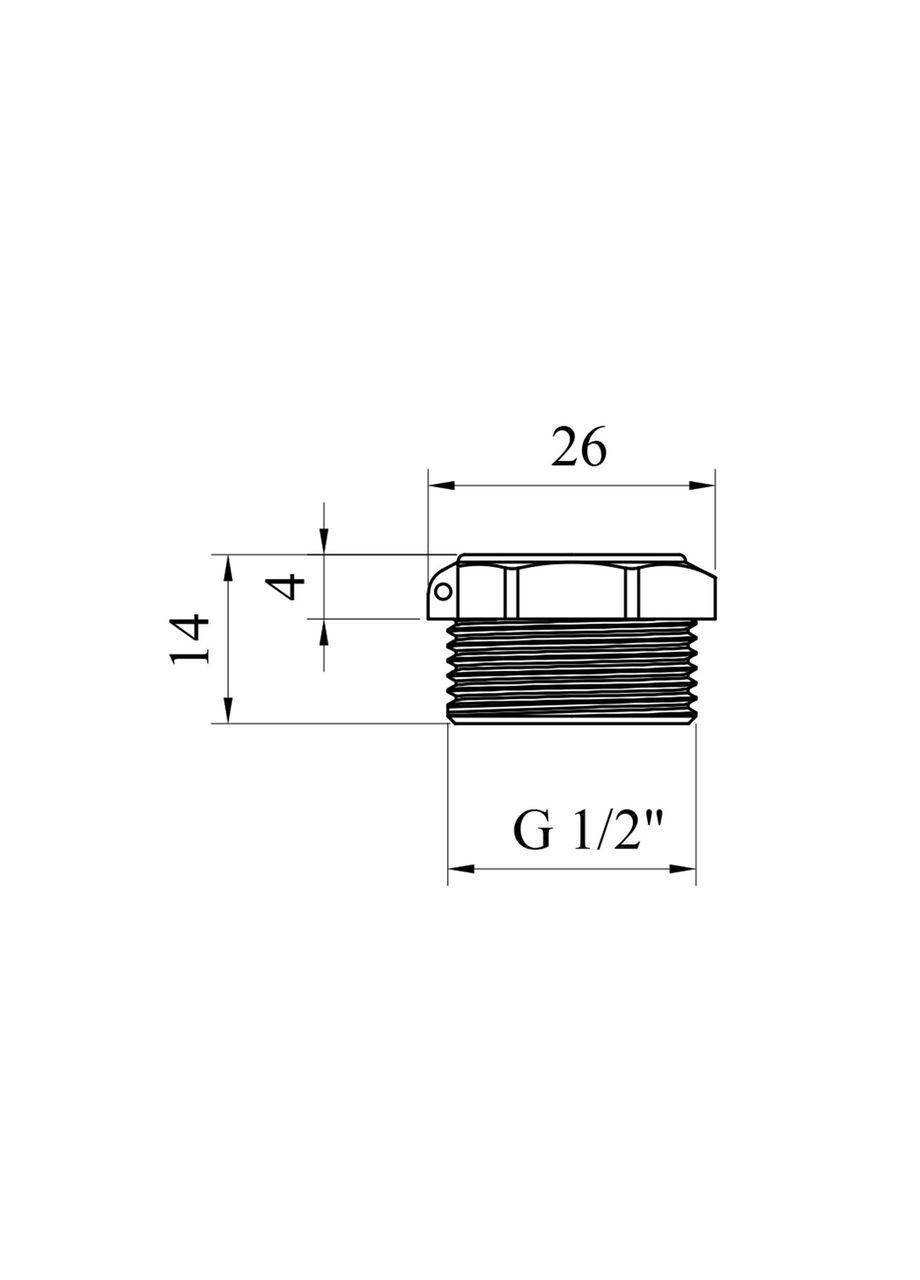 Заглушка усиленная под пломбу 1/2" РЗ латунная УК1004-В Lexline (332967161)