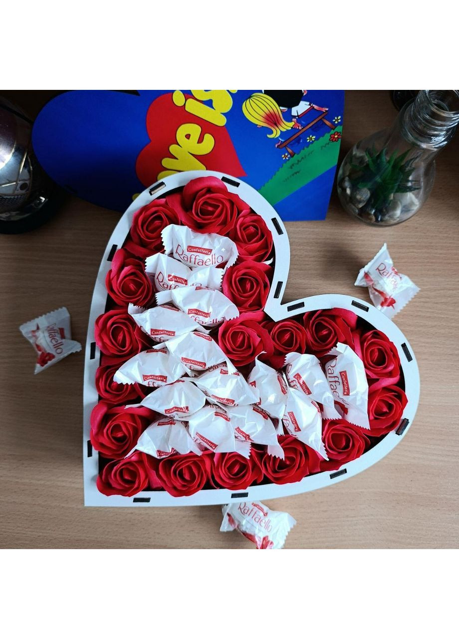 Бокс серце з цукерками для дівчини на день народження день закоханих 8 березня свято (ar282) No Brand (355794564)
