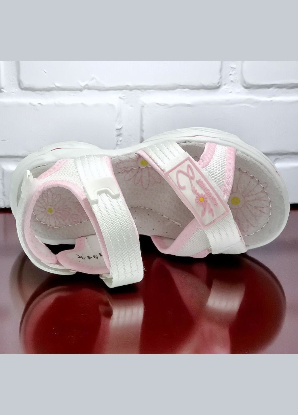 Белые спортивные текстильные открытые босоножки на липучках для девочки том м Tom.M