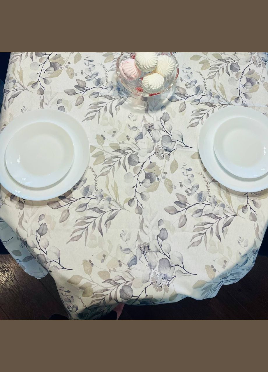 Скатерть водоотталкивающая 140х170см Эвкалипт Серый Malva (305830987)