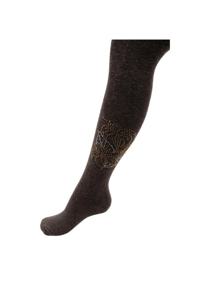 Колготки с цветами из страз (M0C0302-1041-122G-brown) UCS SOCKS (301142583)