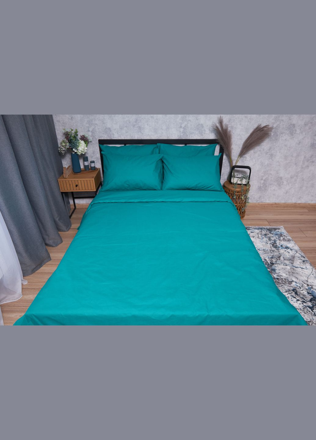 Комплект постельного белья Бязь Gold Люкс «» King Size 220x240 наволочки 4х70х70 (MS-820001602) Moon&Star Green Deep (285717157)