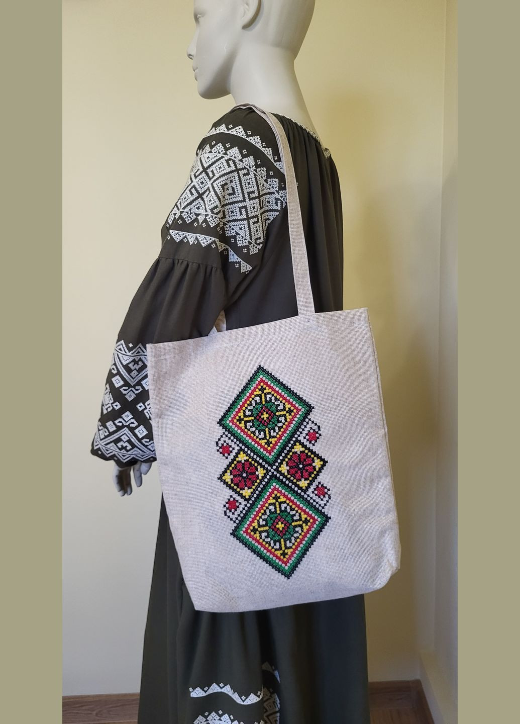 Сумка для покупок (шопер) с ручной вышивкой размером 400*330 Hand Made (317573434)