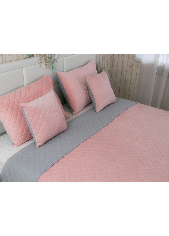 Покрывало VeLour 180х220 Pink and Grey ромб Руно (329409581)
