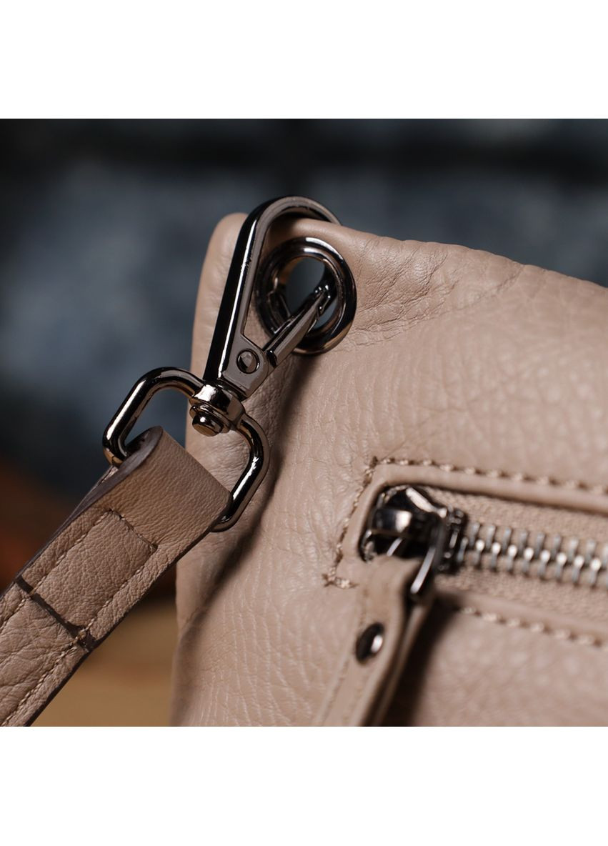 Сумка крос-боді через плече жіноча з натуральної шкіри Сірий 38272 Vintage (355245258)