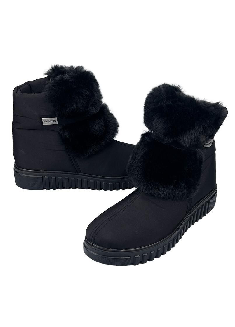 Черные дутики женские сапоги на замку черные 24404 Progres