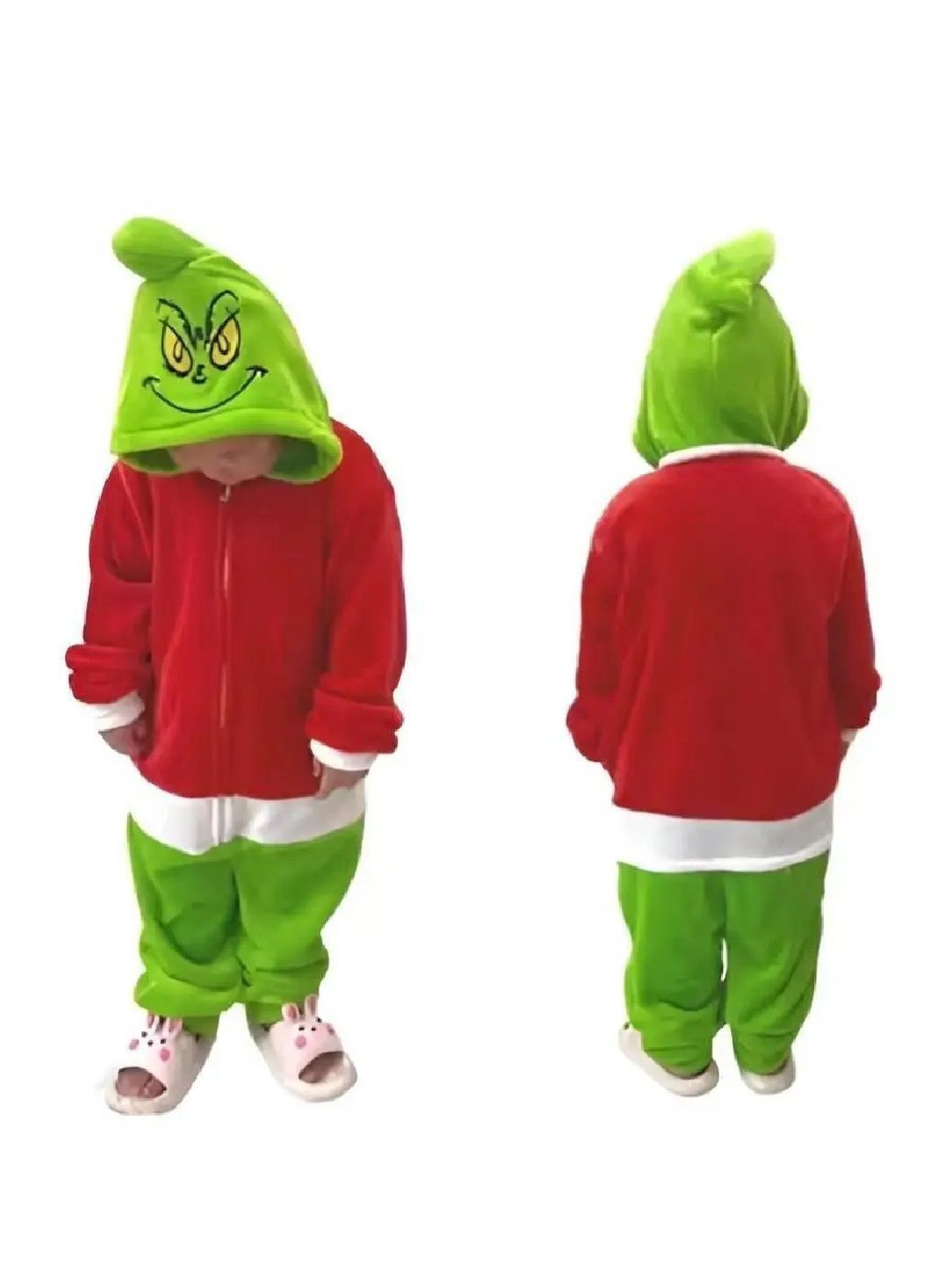 Детский праздничный костюм пижама кигуруми на молнии для детей мальчиков с персонажем Гринчем (481733-Prob) Размер 105-120 см Unbranded (365766604)