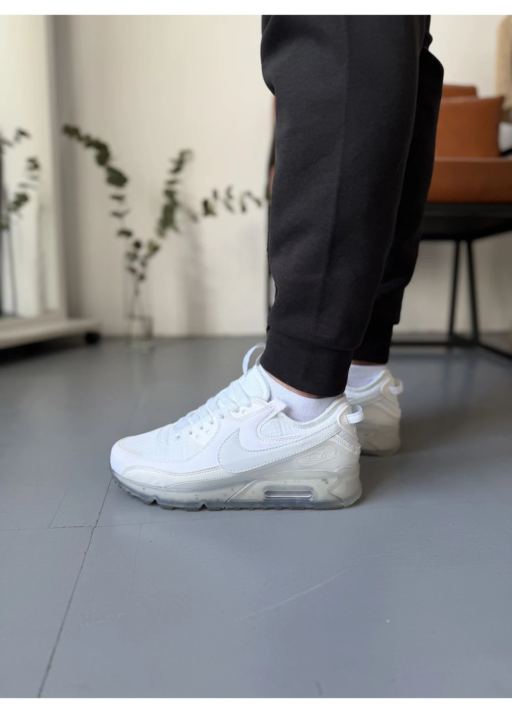 КРОССОВКИ ЖЕНСКИЕ NIKE AIR MAX TERRASCAPE 90 WHITE НАЙК АИР МАКС 90 БЕЛЫЕ No Brand белые демисезоны (391945980)