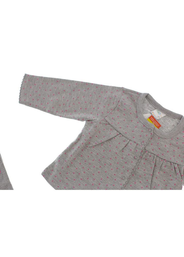 Серый демисезонный костюм тройка для девочки трикотажный мишки серый 68 см (33098) BABYKROHA