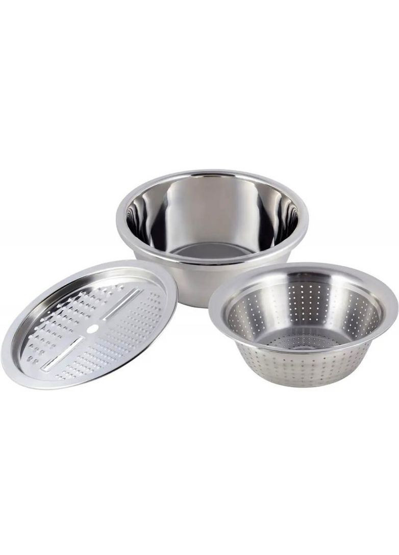 Набір миска, друшляк та терки круглі Ø26см, нержавіюча сталь Kamille (329895137)