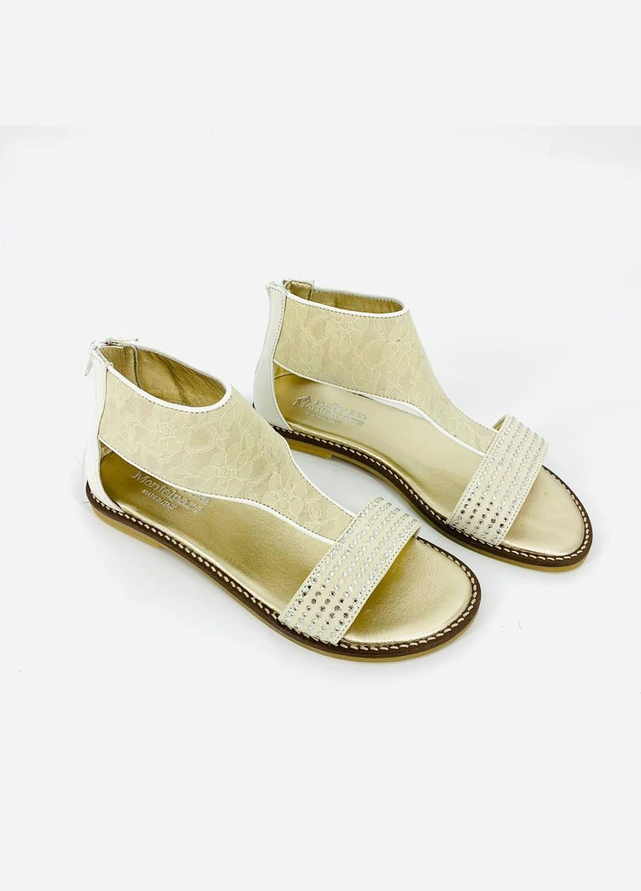 Босоніжки, арт. 44107, молочні/мереживо, 100% шкіра, Італія, р. Andrea Montelpare (350314327)