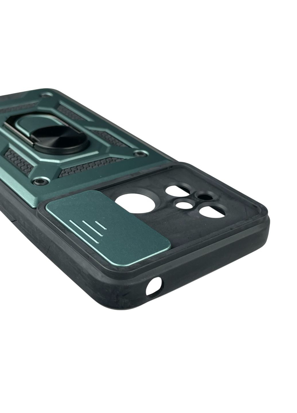 Чехол для Redmi 12C бронированный с кольцом со шторкой на сяоми редми 12с зелёный rg1 Xiaomi (366386350)