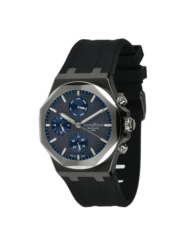 Часы мужские кварцевые черные с каучуковым ремешком водонепроницаемые для повседневного ношения ProDobro (367265750)