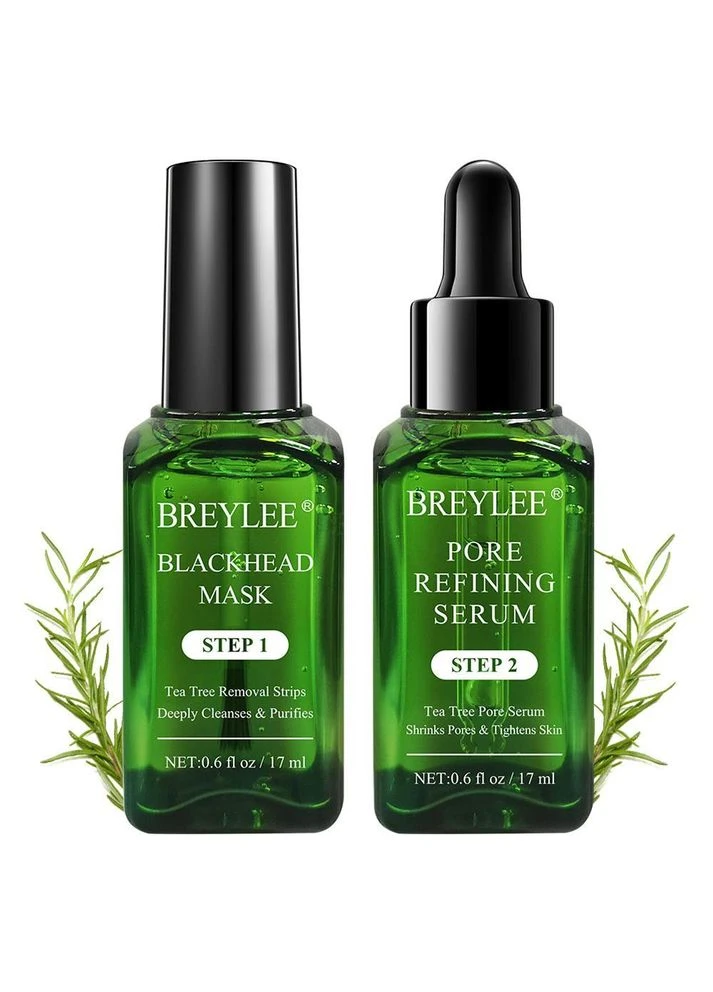 Набір для видалення чорних цяток з олією чайного дерева Tea Tree Oil Blackhead Removing Kit, 2x17 мл BREYLEE (317169722)